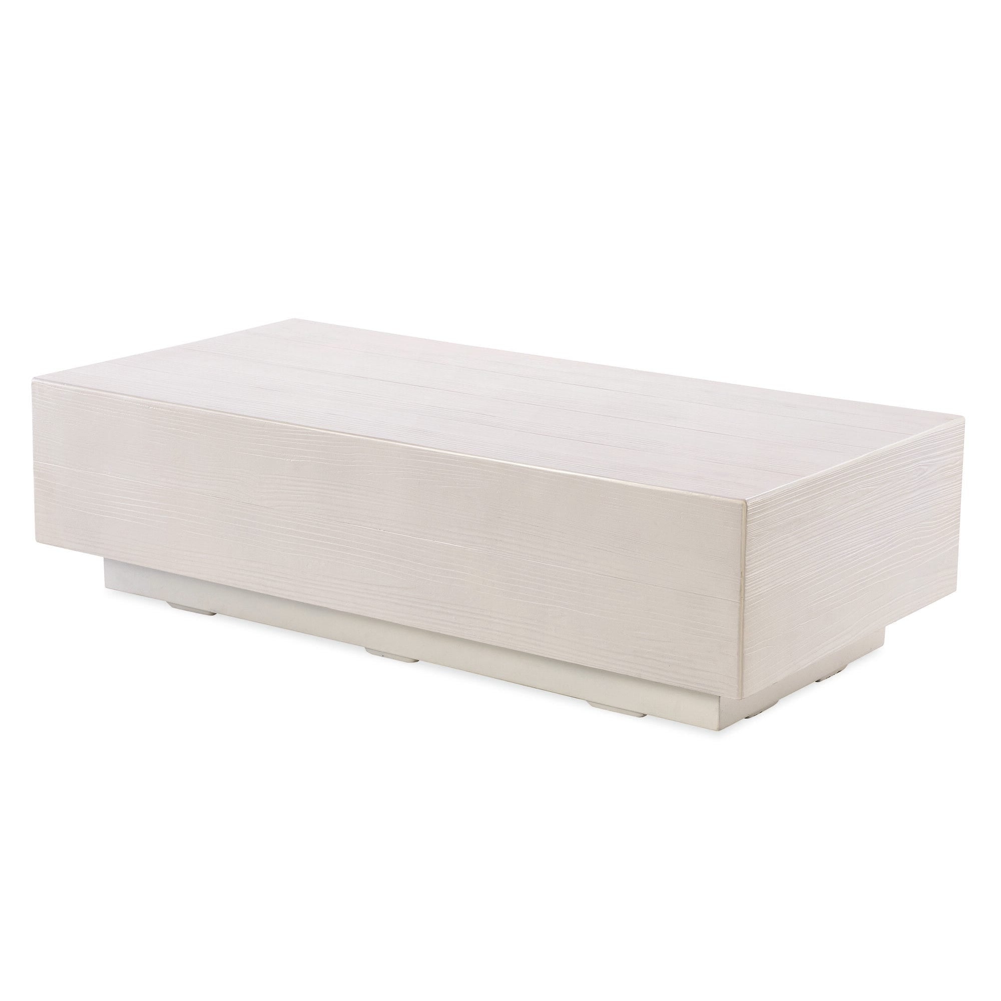 GRFC Faux Bois Coffee Table, Bone Finish