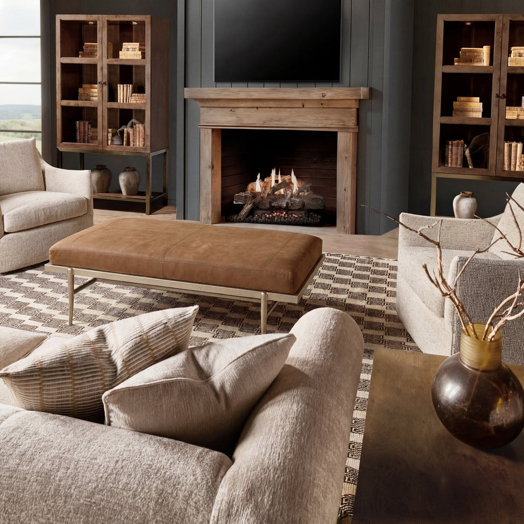 Melange Tobin Cocktail Ottoman Alternate
