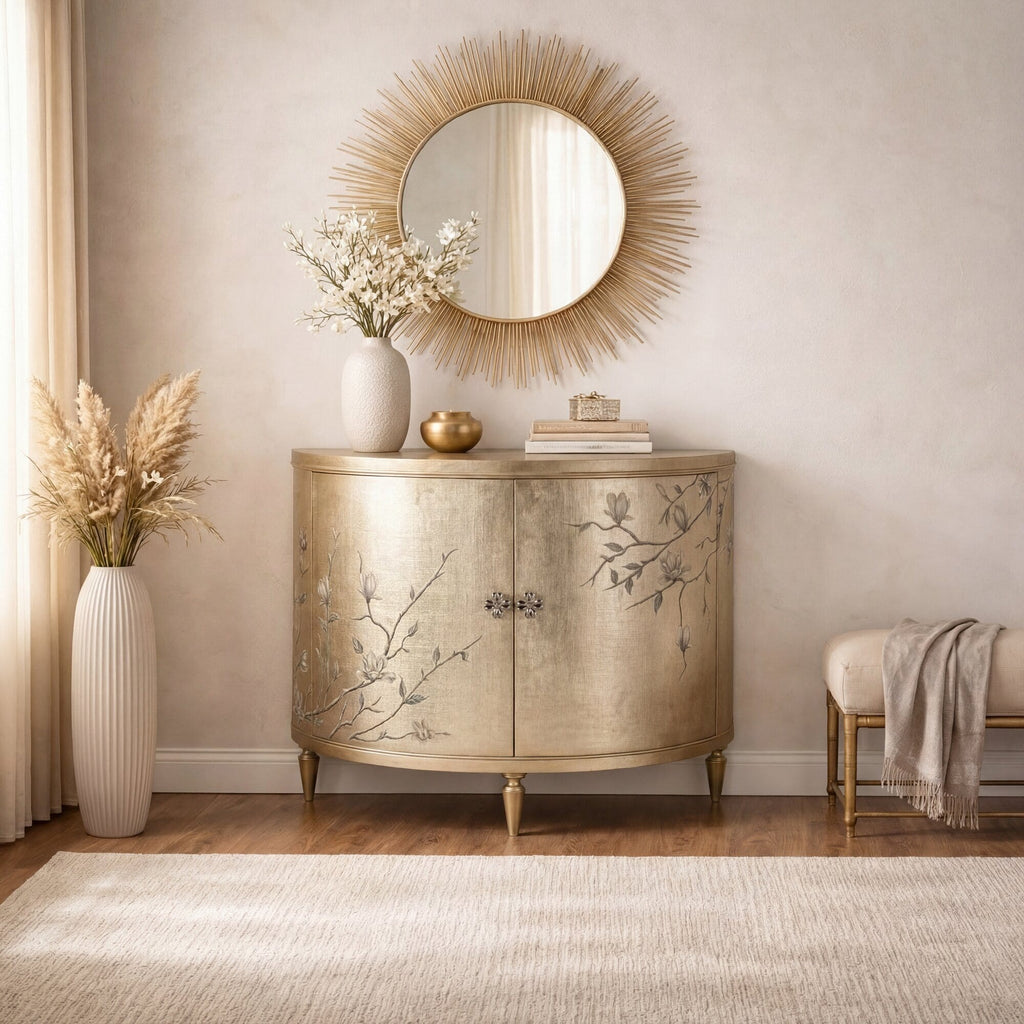 Melange Marguerite Two Door Demilune Chest Decorative