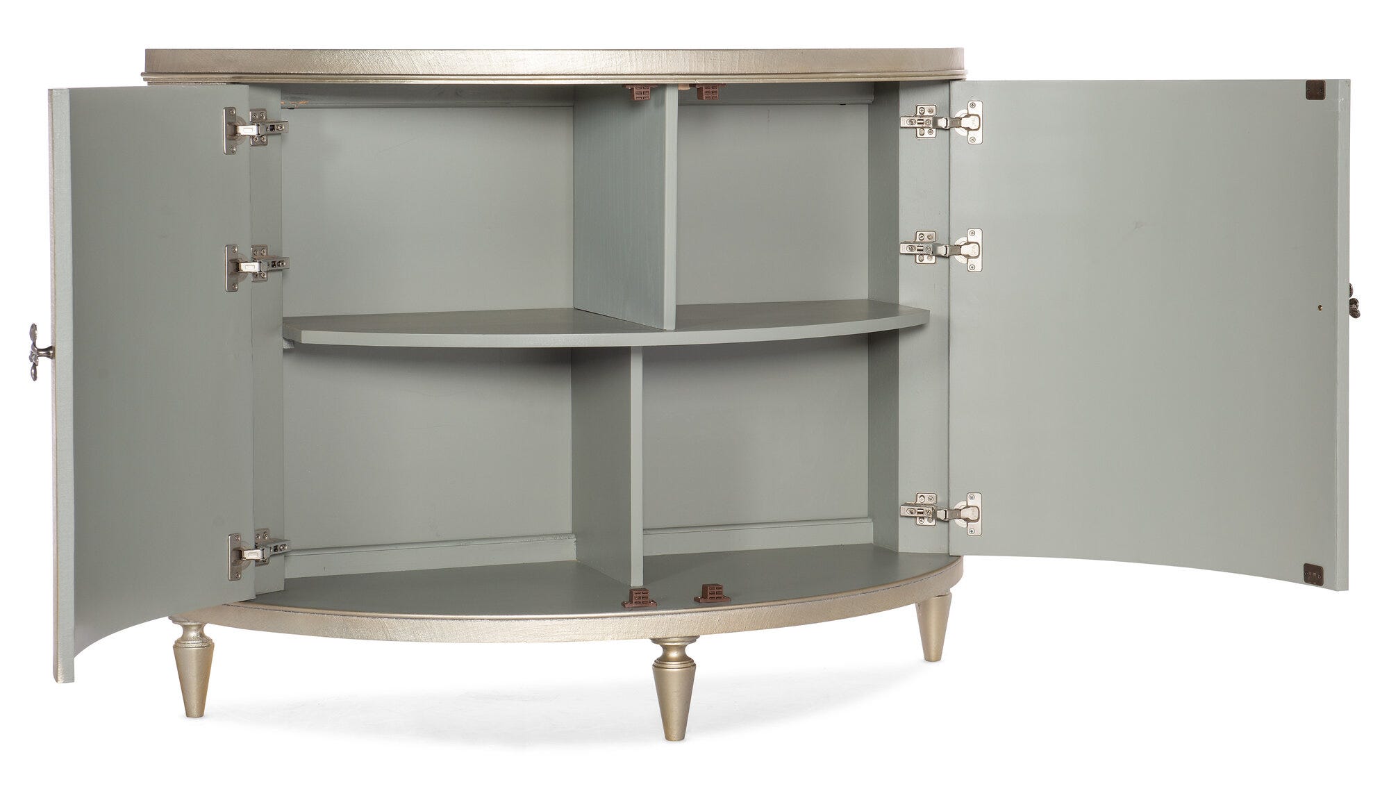 Melange Marguerite Two Door Demilune Chest Open