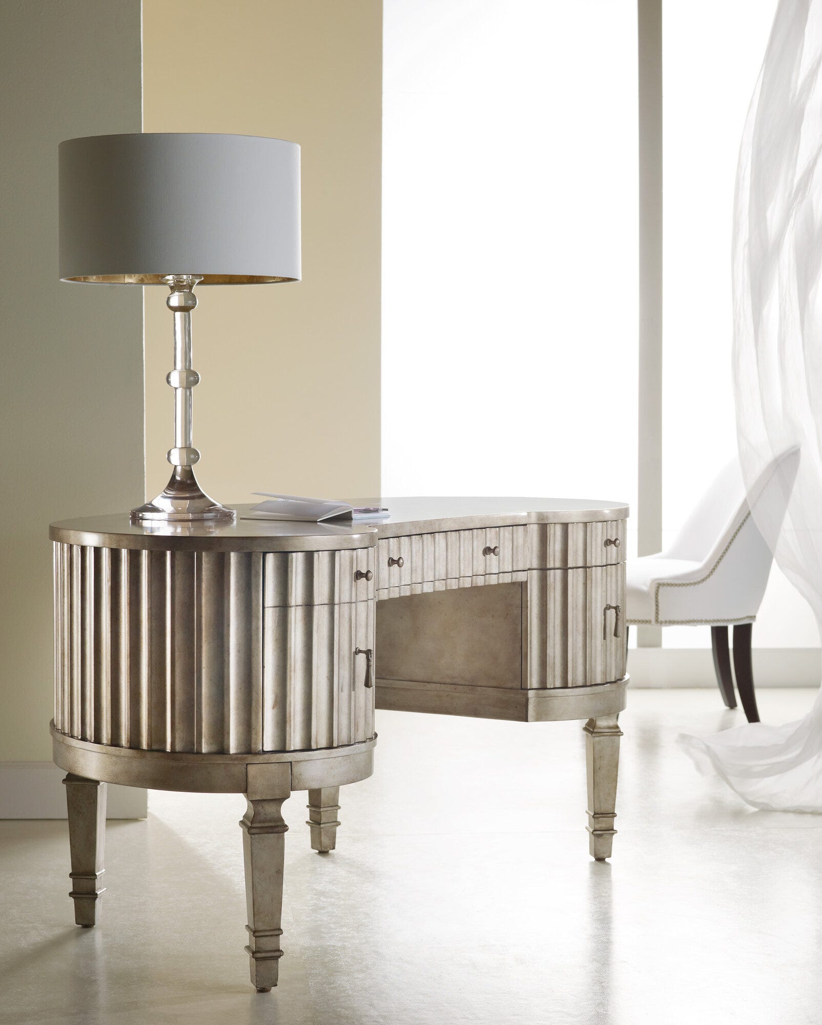 Melange Fluted Kidney Desk Room Image
