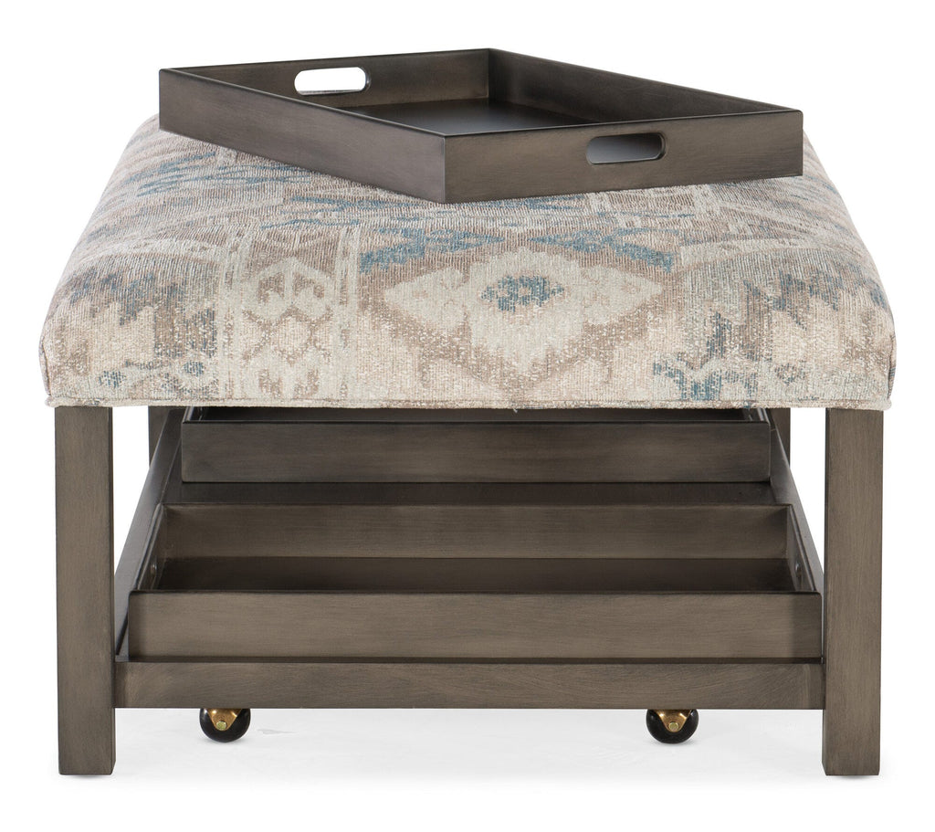 Hollis Rectangle Non-Tufted Tray Ottoman