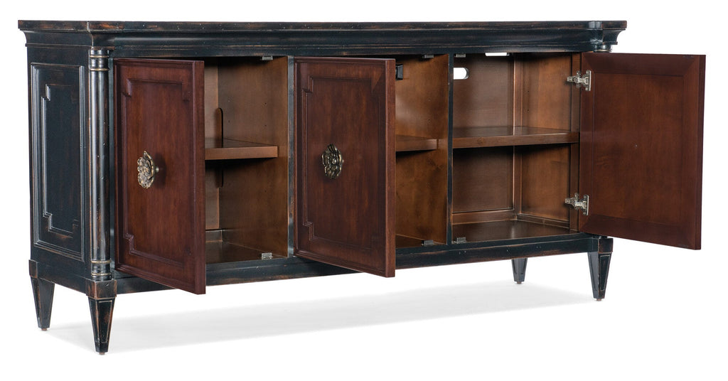 Charleston Entertainment Console Open Silo Image