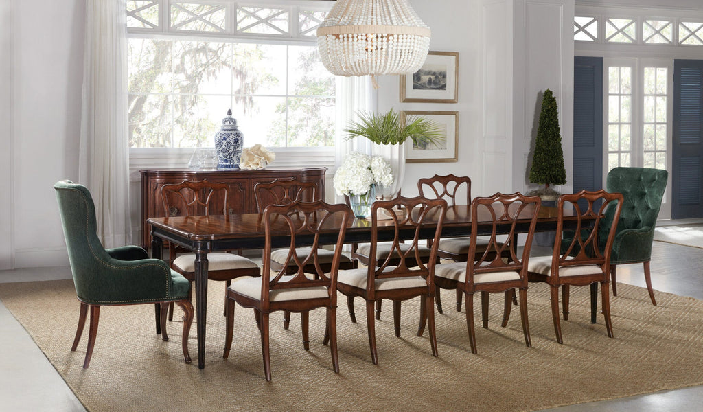 Charleston Rectangle Leg Dining Table w-2-22in Leaves