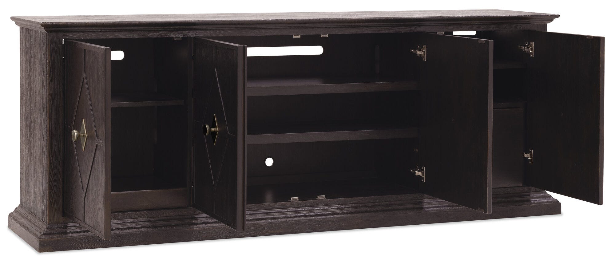 Driftwood Entertainment Credenza Open Silo Image