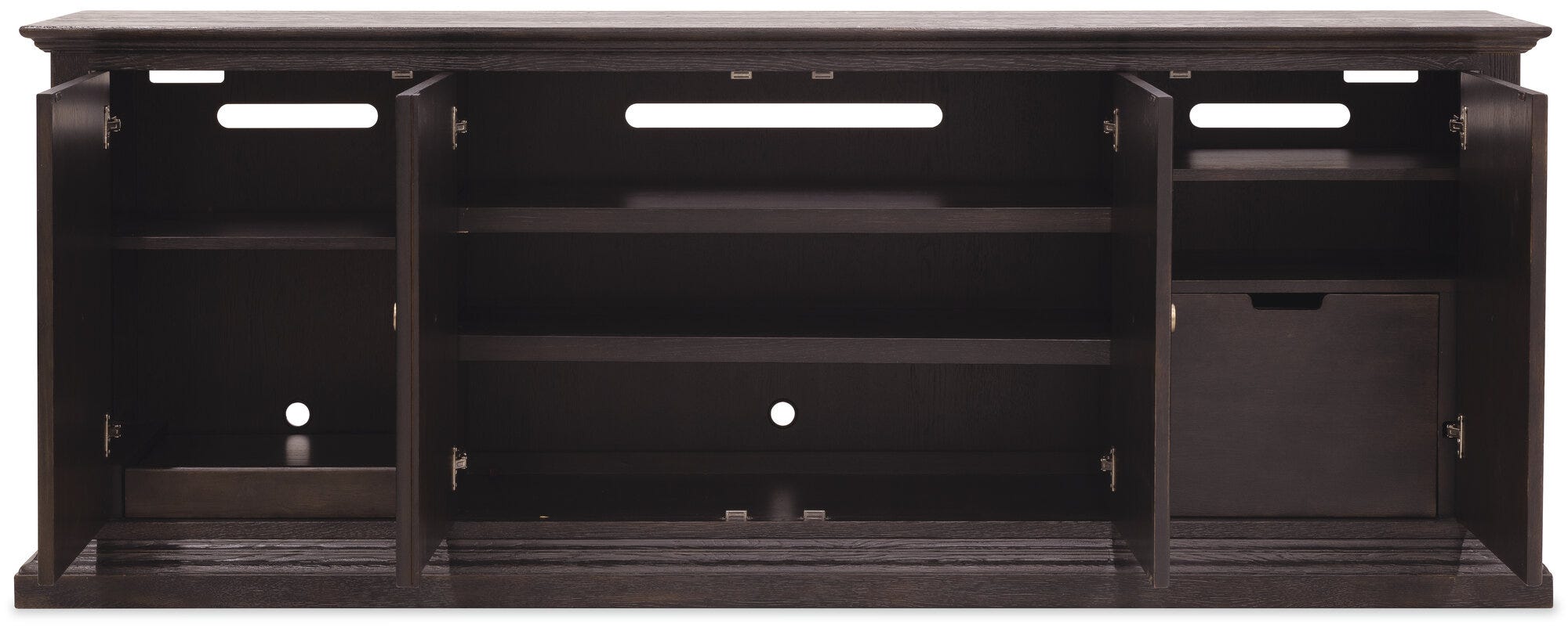 Driftwood Entertainment Credenza Open Straight Silo Image