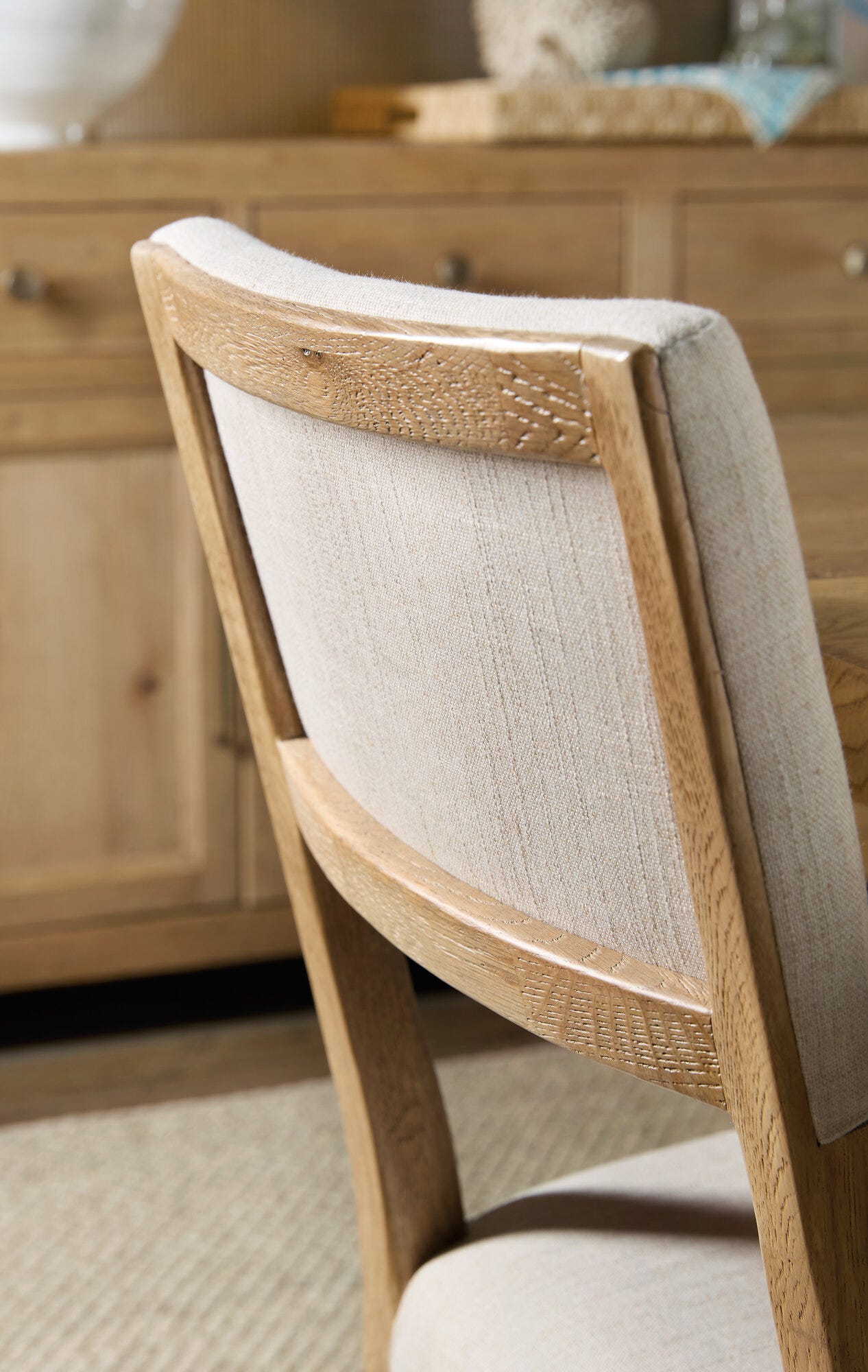 Driftwood Upholstered Side Chair Detail