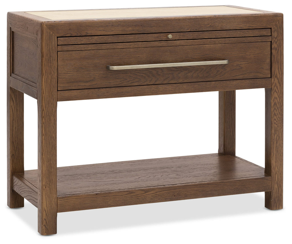 Driftwood One-Drawer Nightstand with Stone - Silo Image 1