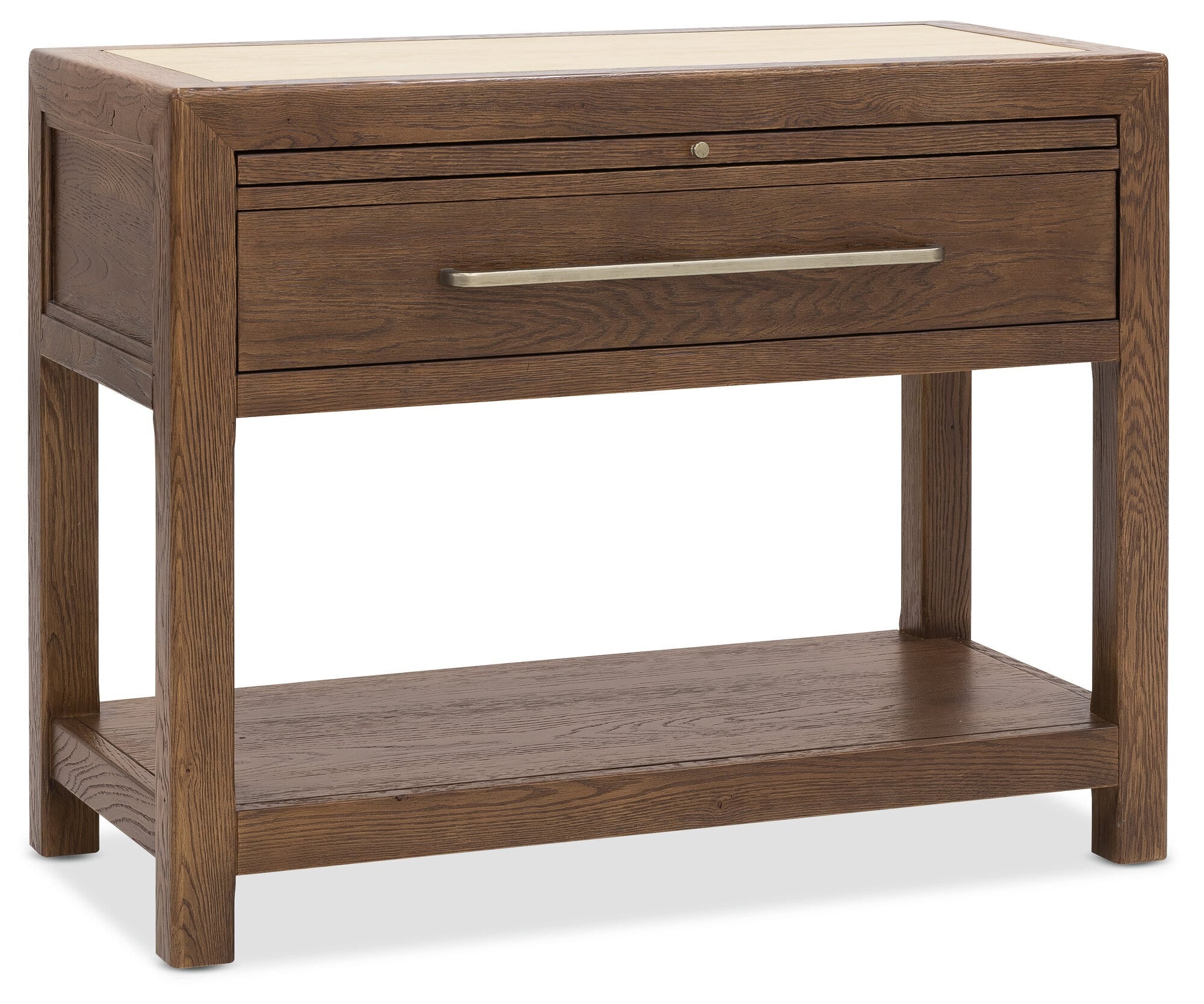 Driftwood One-Drawer Nightstand with Stone - Silo Image 1