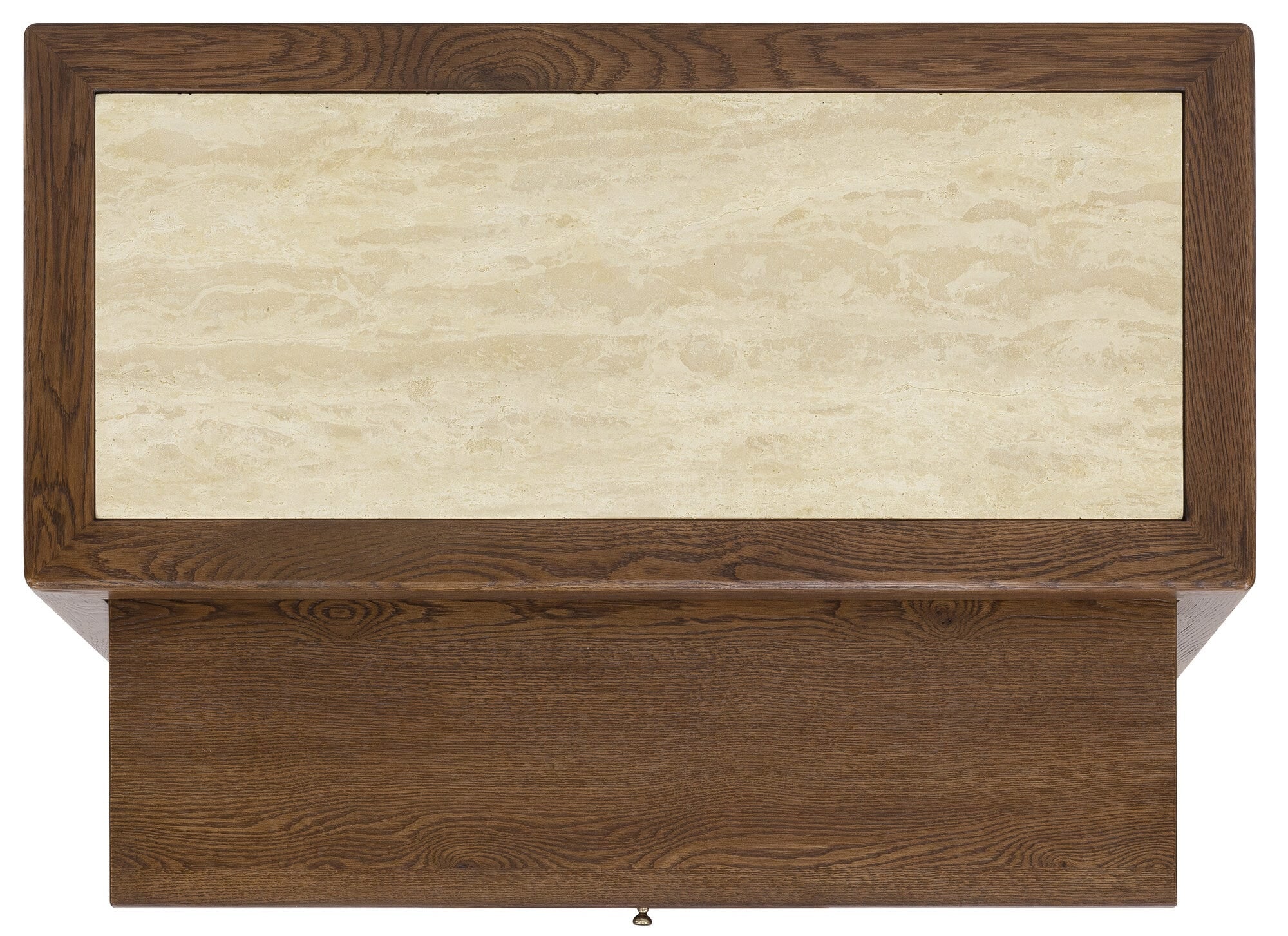 Driftwood One-Drawer Nightstand with Stone - Top Image