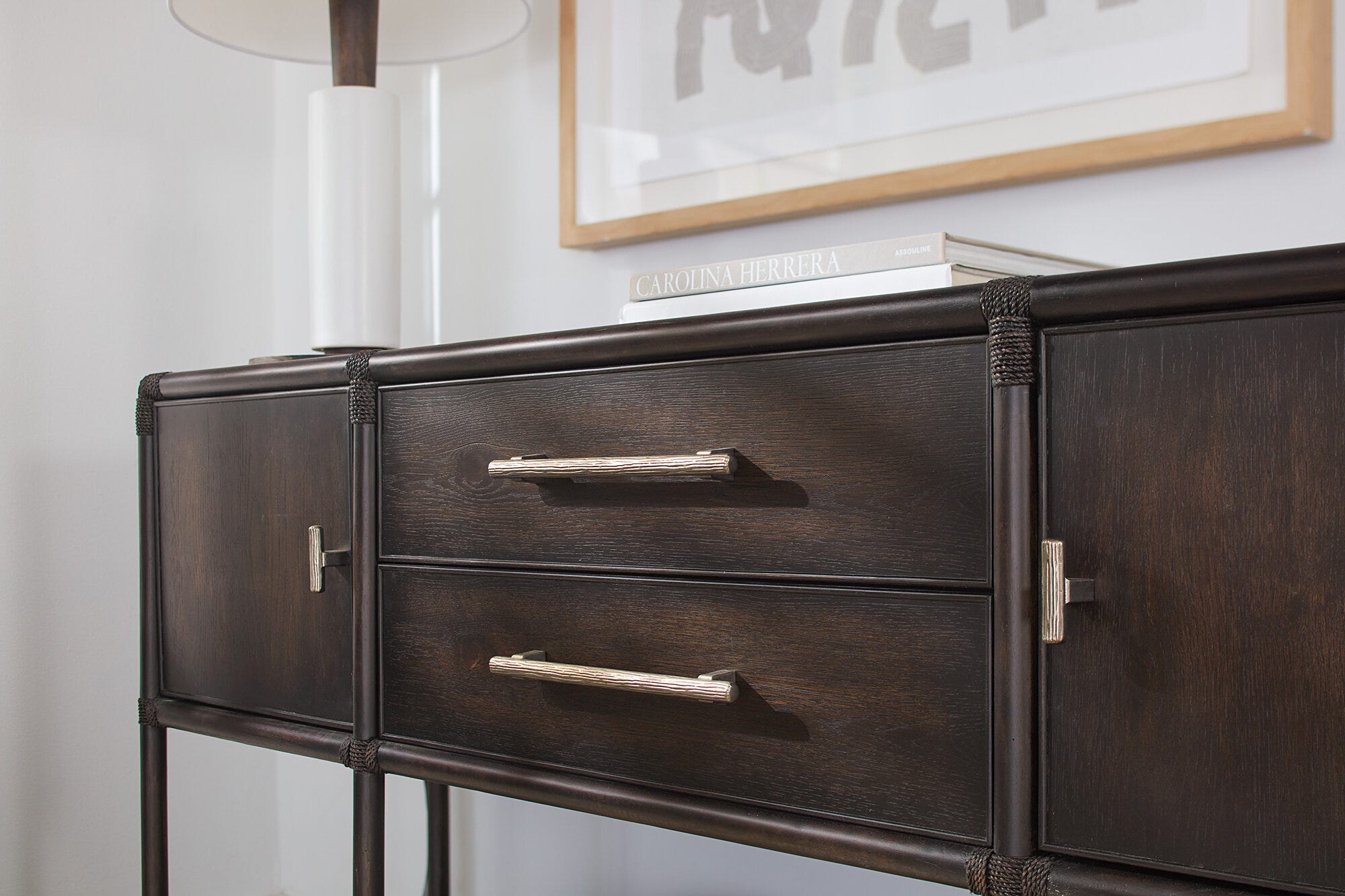 Retreat Pole Rattan Sideboard Detail