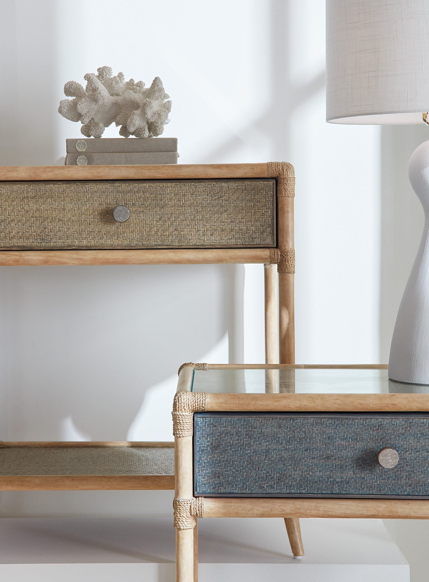 Retreat Pole Rattan Bedside Table Detail Image 2