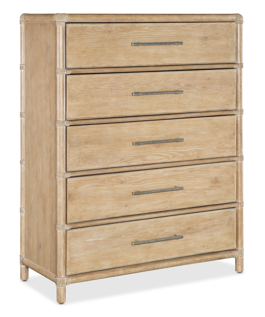 Retreat Pole Rattan Five-Drawer Chest - Silo Image 1