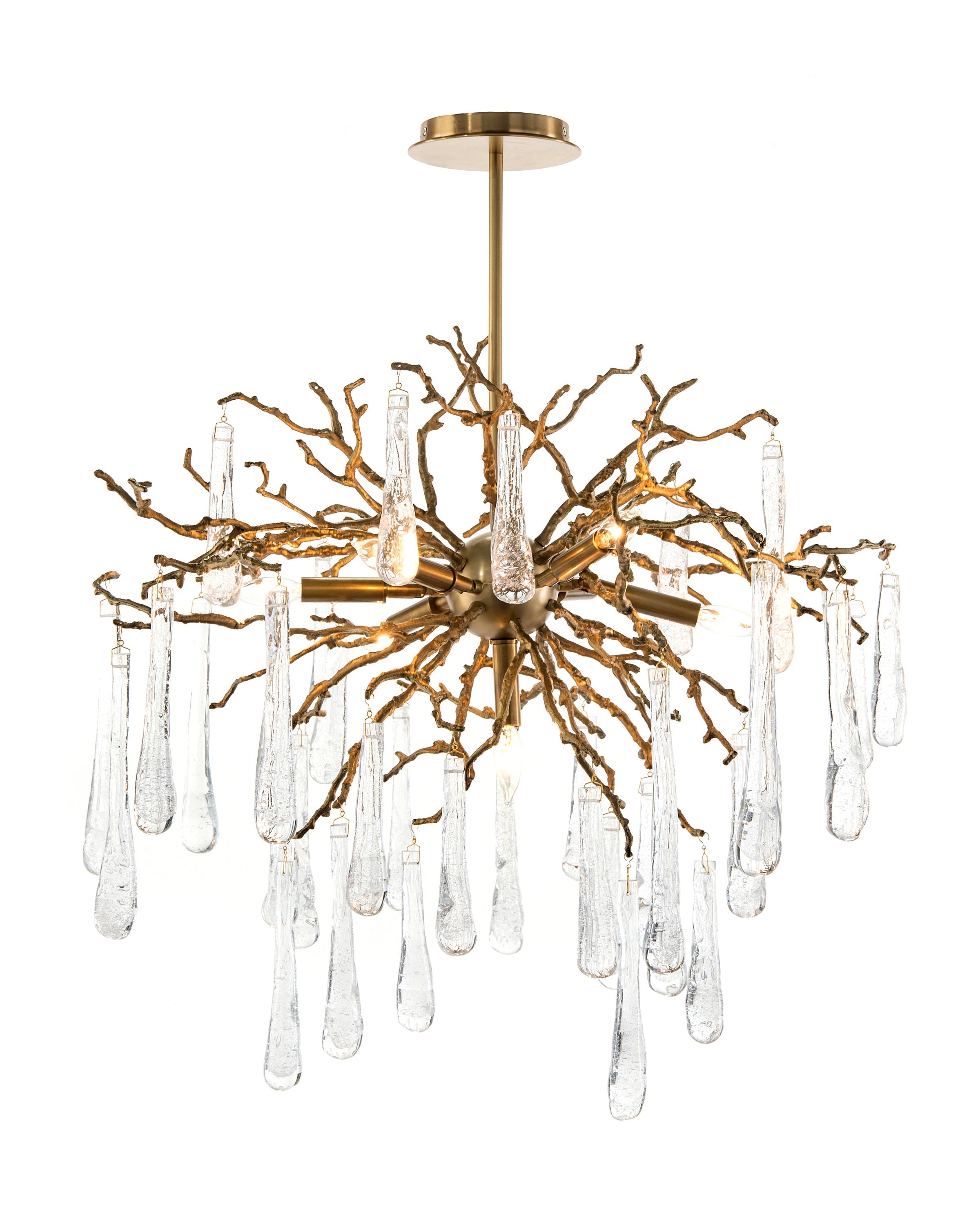Brass And Glass Teardrop Seven-Light Chandelier | John-Richard - AJC-8981