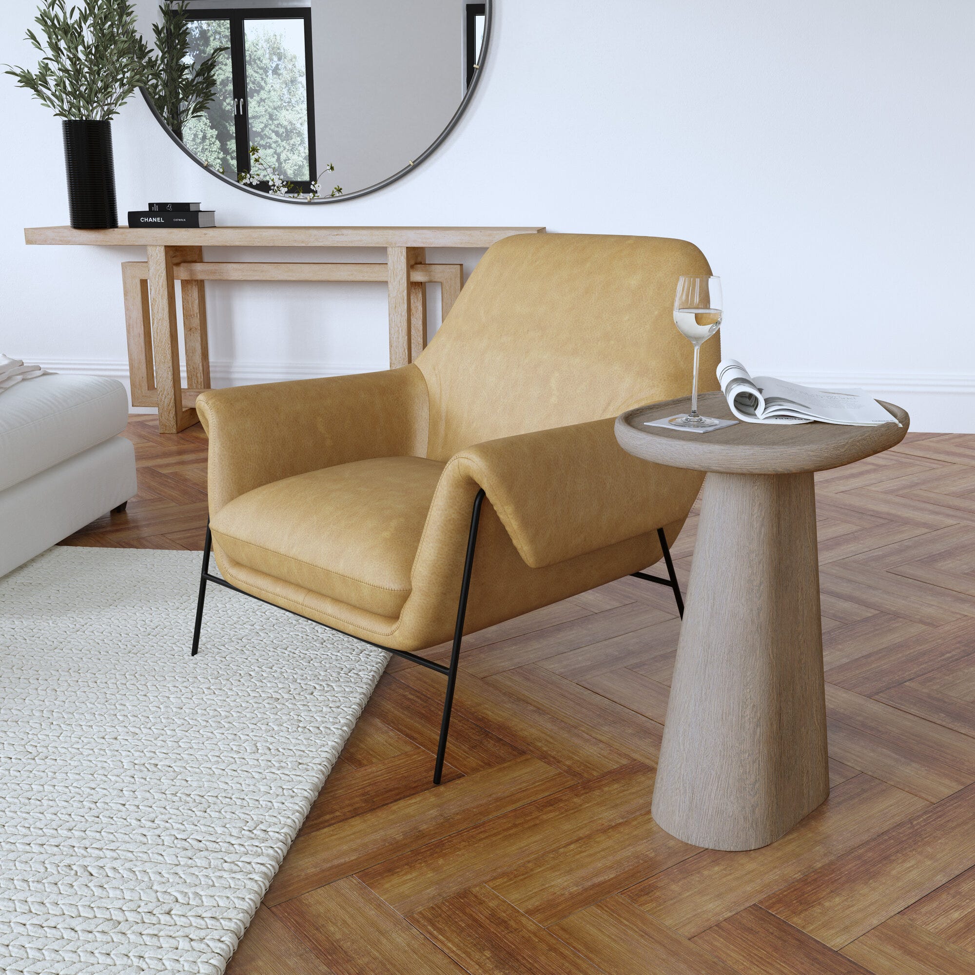 Ambroise Metal Frame Club Chair Room Image 2