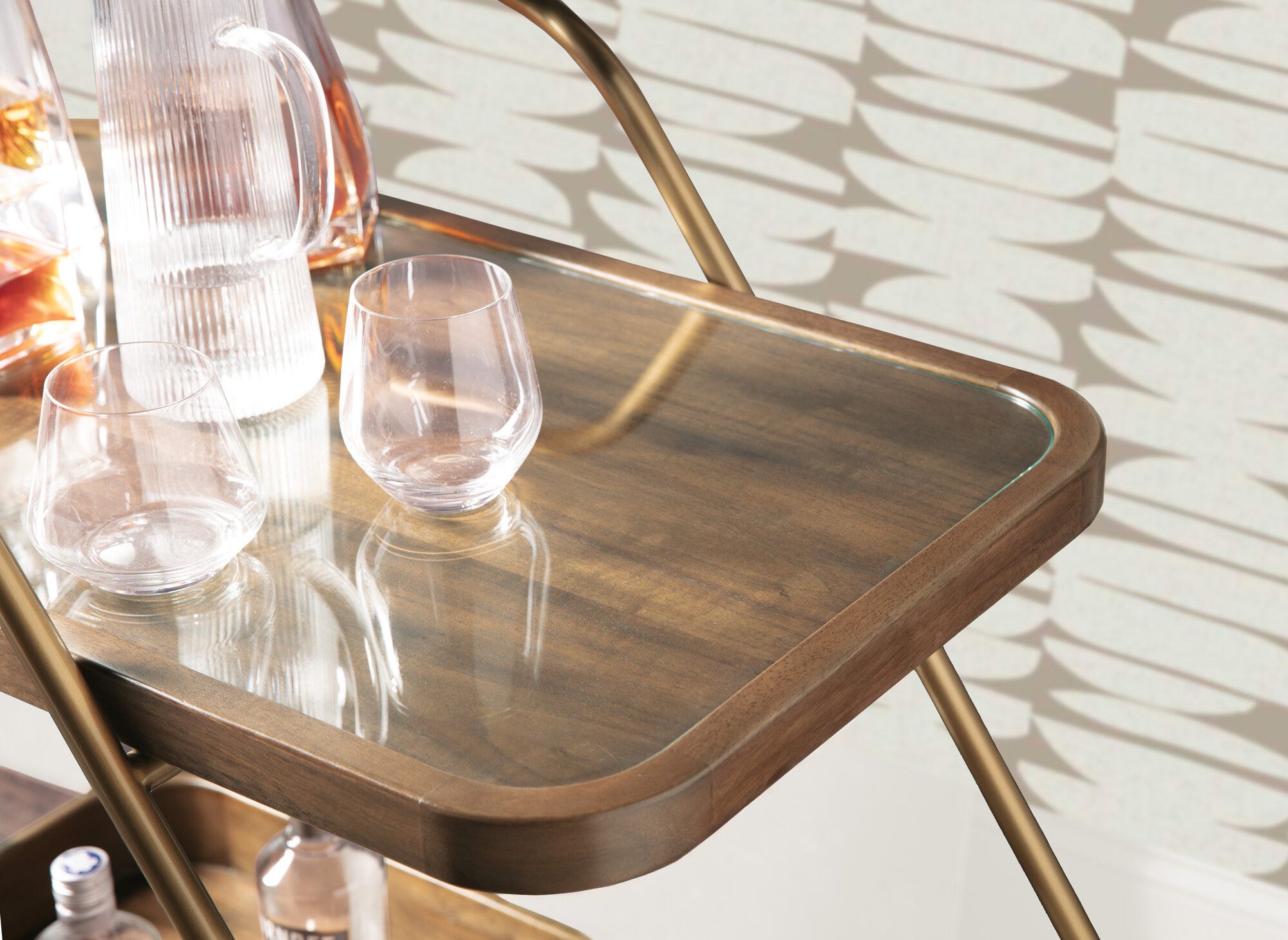 Commerce and Market Walnut Wine and Bar Cart