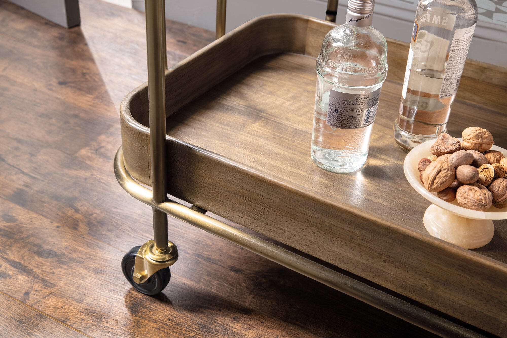 Commerce and Market Walnut Wine and Bar Cart