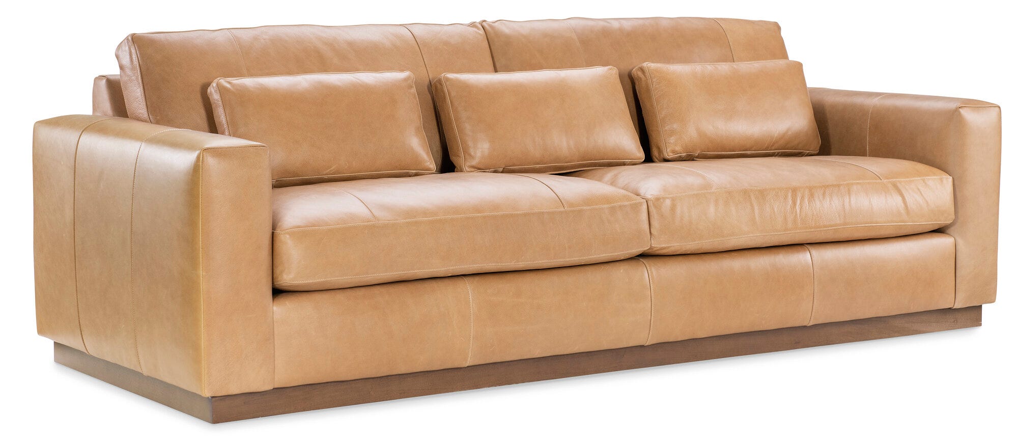 Grady 8 ft. Leather Sofa - 3/4 View