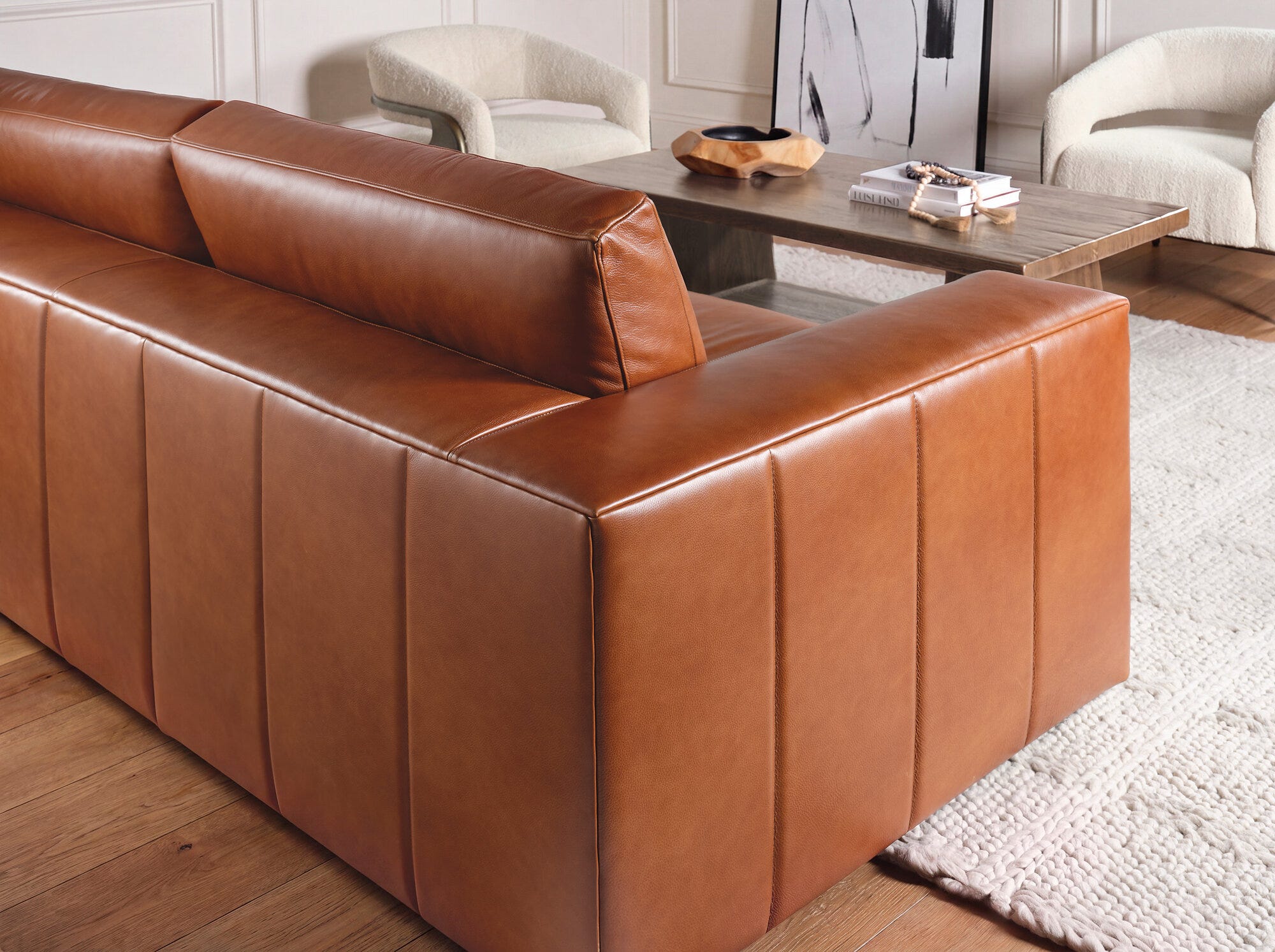 Aria 8 ft. Leather Sofa