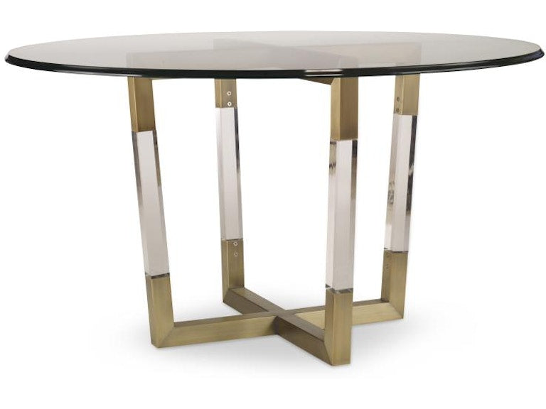 Century Furniture Details Metal/Acrylic Dining Table Base For Glass Top 78D-803B-G