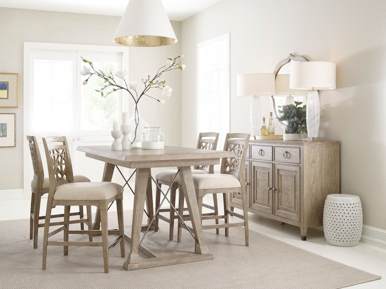 American Drew Clayton Counter Height Trestle Table Complete 803-700R