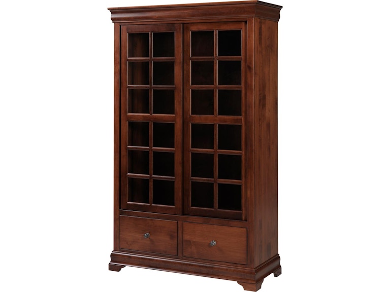 YUTZY WOODWORKING Bordeaux Executive Bookcase with Drawers and Sliding Doors 88047