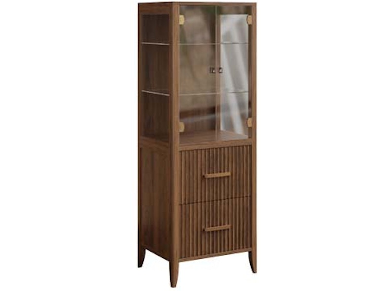 YUTZY WOODWORKING Glacier BookShelf with 2 Drawers amd Glass Doors 88475