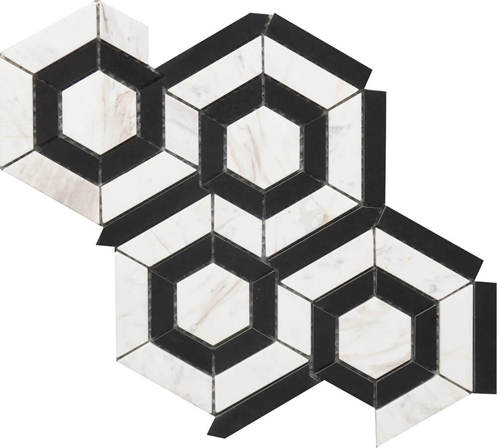 Roca Tile - Bw Hexagon Marble Mosaic 9 x 12