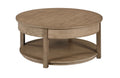 ROUND LIFT TOP COFFEE TABLE-TAUPE Primary