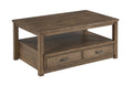 RECTANGULAR DRAWER COFFEE TABLE-DEEP BROWN Primary