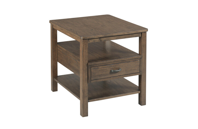 RECTANGULAR DRAWER END TABLE-DEEP BROWN Primary
