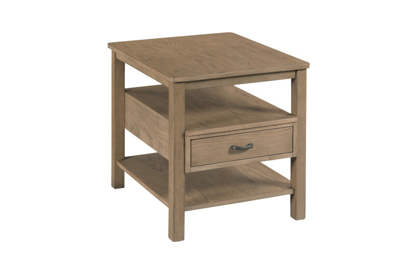 RECTANGULAR DRAWER END TABLE-TAUPE Primary