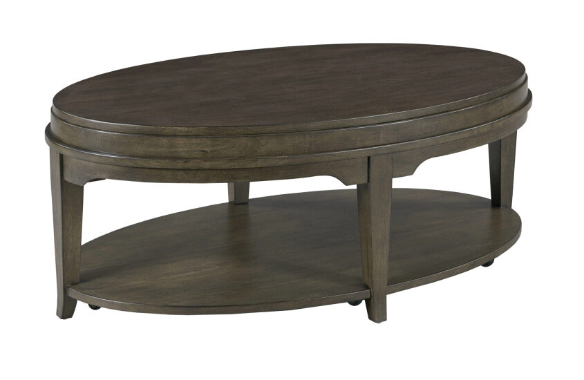 OVAL COFFEE TABLE (CASTERS)-CHARCOAL Primary
