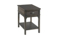 RECTANGULAR CHARGING CHAIRSIDE TABLE-SOFT BLACK Primary
