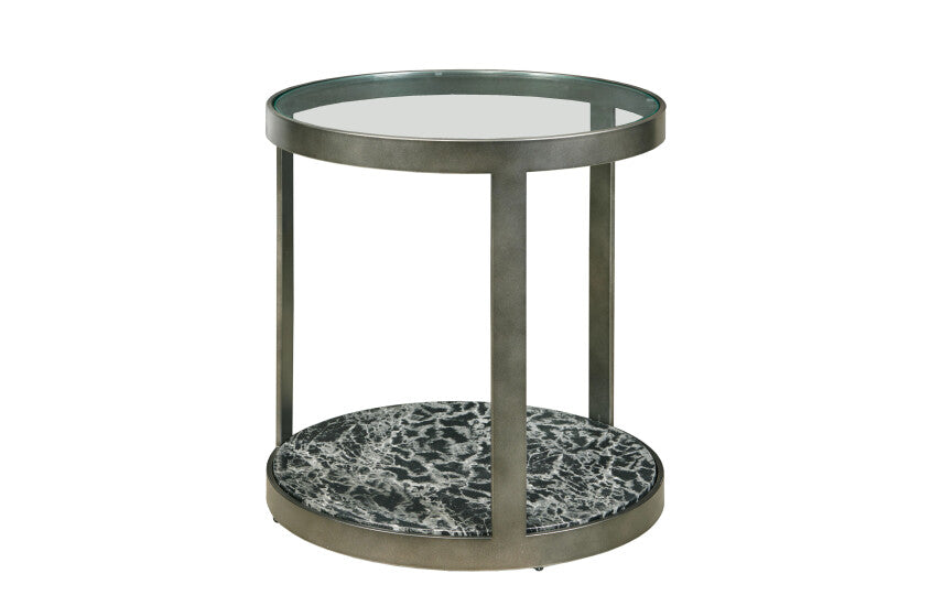 ROUND GLASS TOP END TABLE Primary