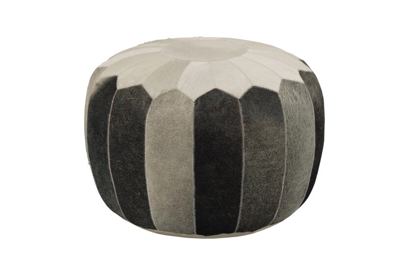 HAIR ON HIDE ROUND POUF Primary