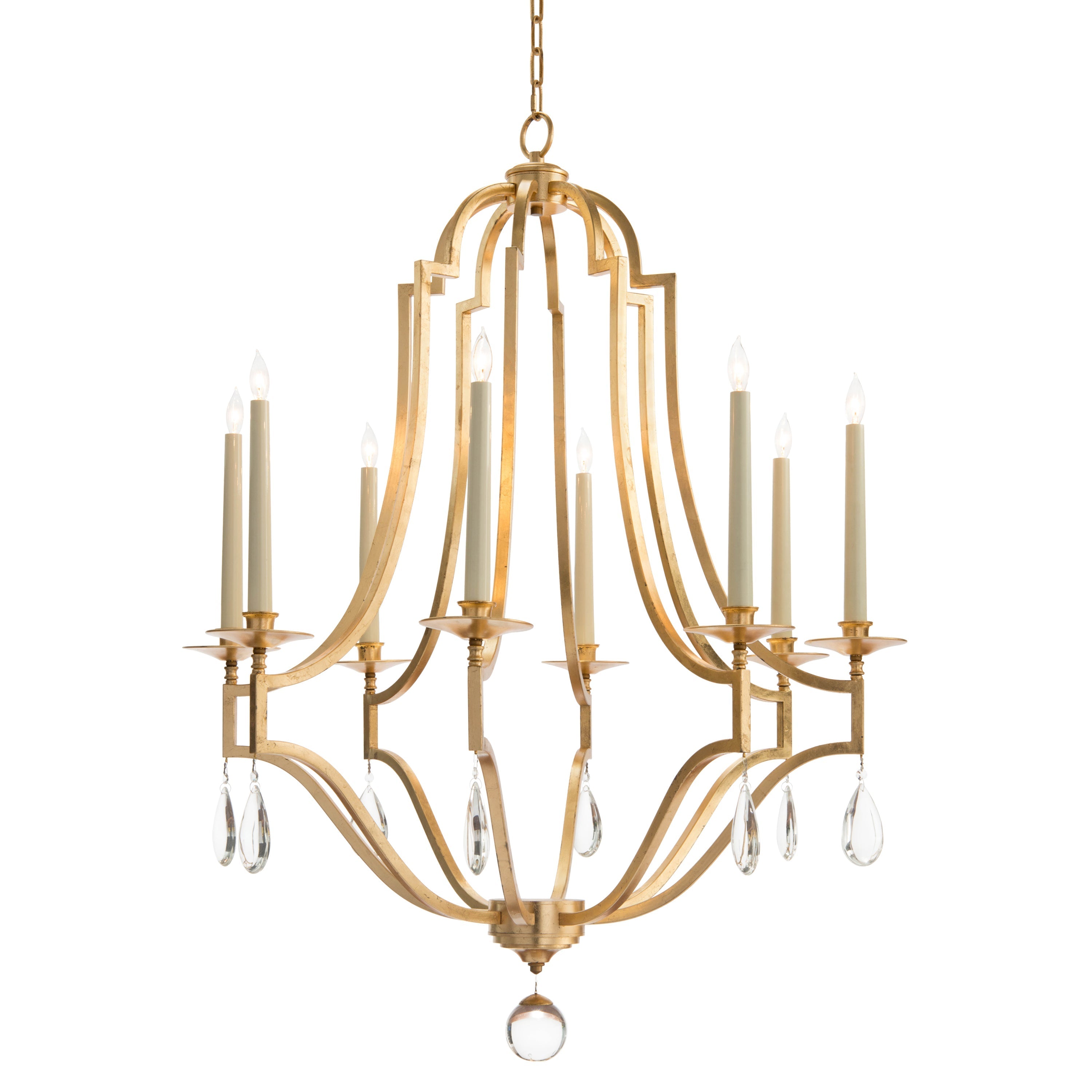 Gold-Leaf And Crystal Chandelier | John Richard - AJC-8877