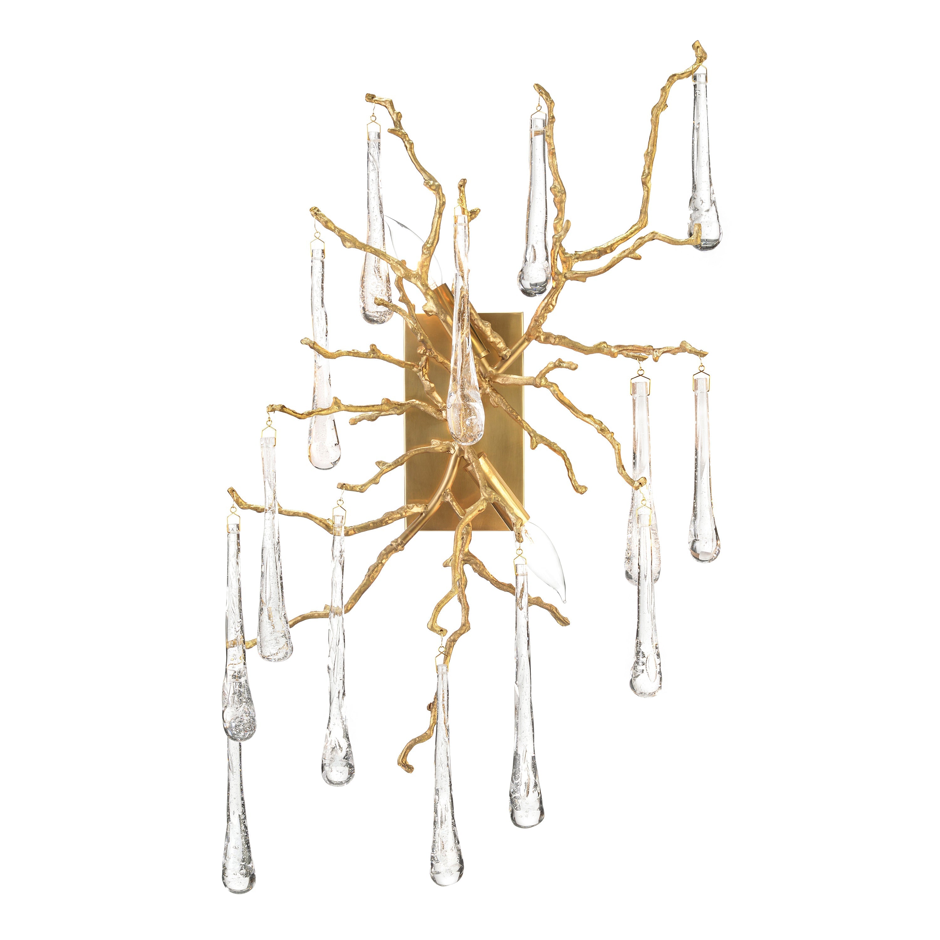 Brass And Glass Teardrop Two-Light Wall Sconce | John Richard - AJC-8983