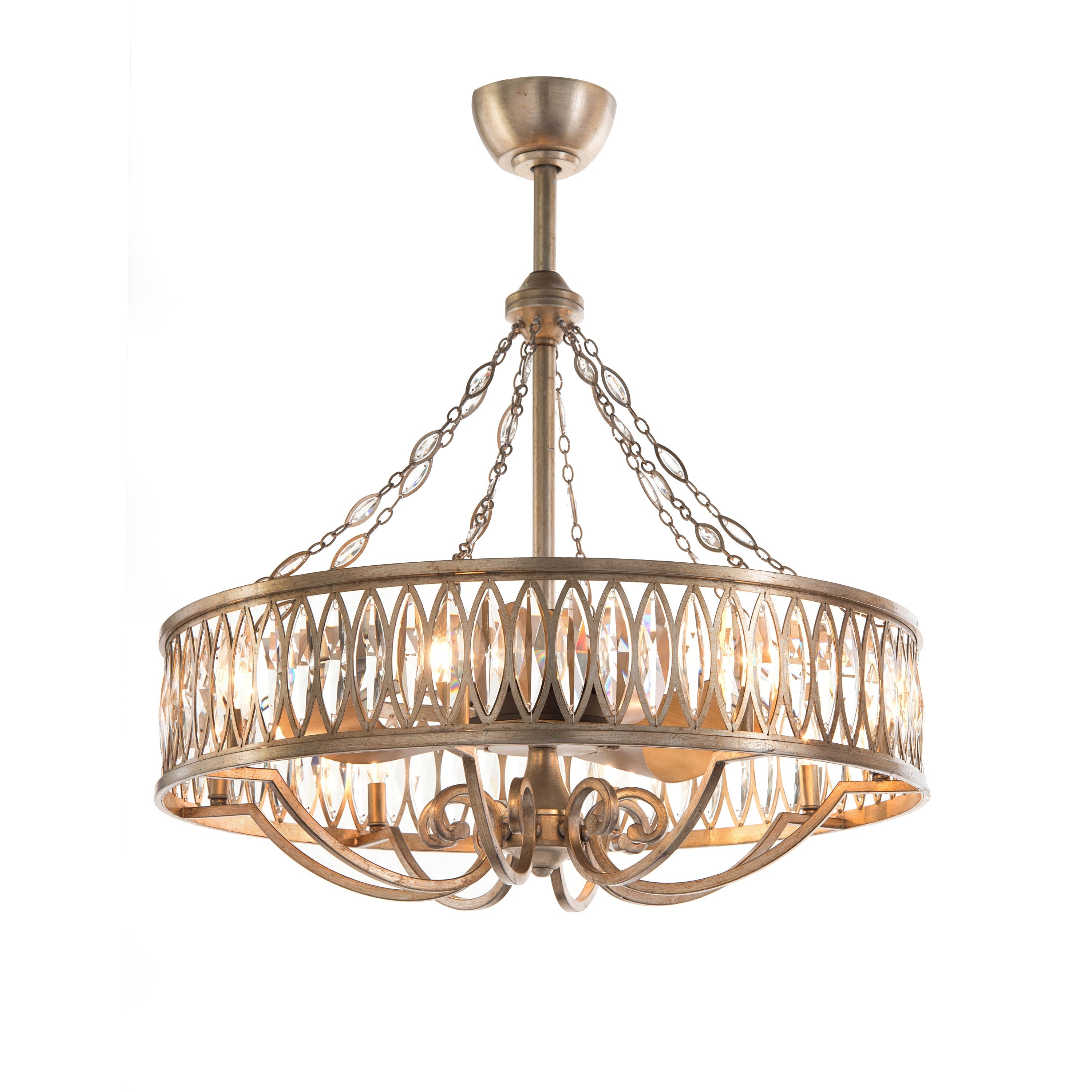Marquise Crystal Eight-Light Pendant With Fan | John Richard - AJC-8999