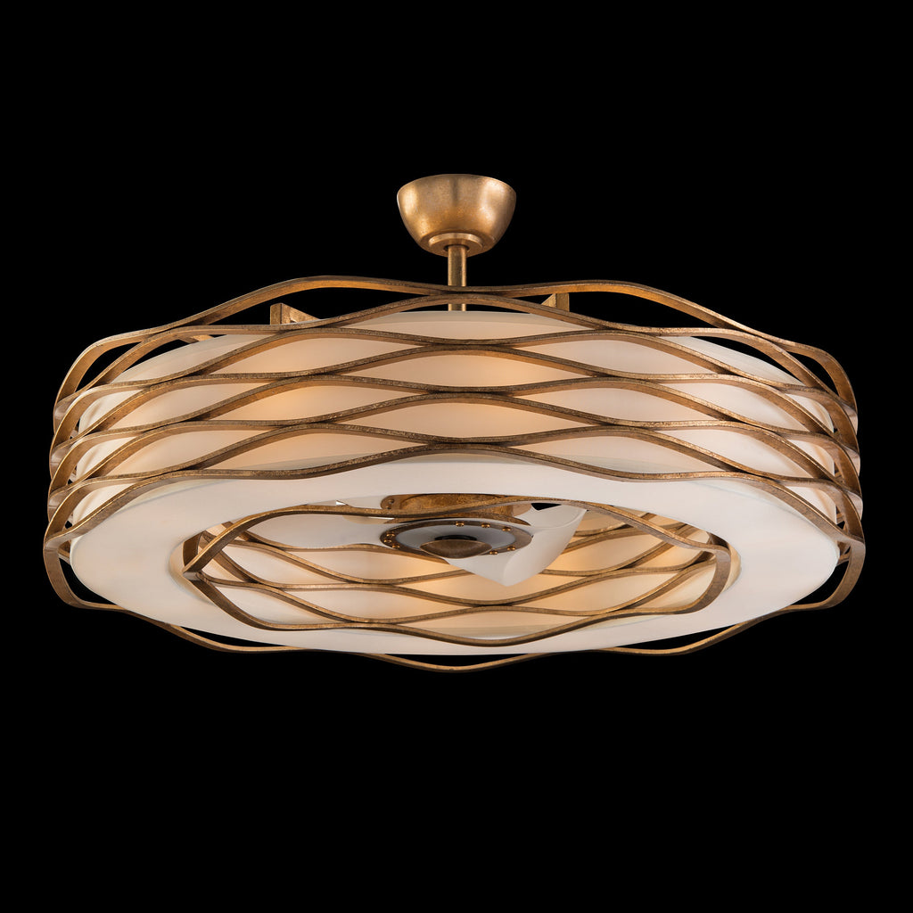 Ribbons of Gold Twelve-Light Pendant with Fan | John Richard - AJC-9021