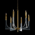 Acrylic And Brass Six-Light Chandelier | John Richard - AJC-9041