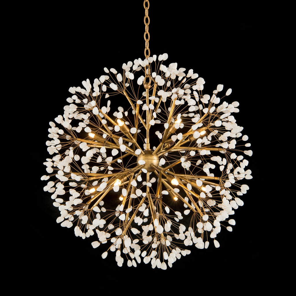 Spherical Twelve-Light Stone, Quartz Chandelier | John Richard - AJC-9082