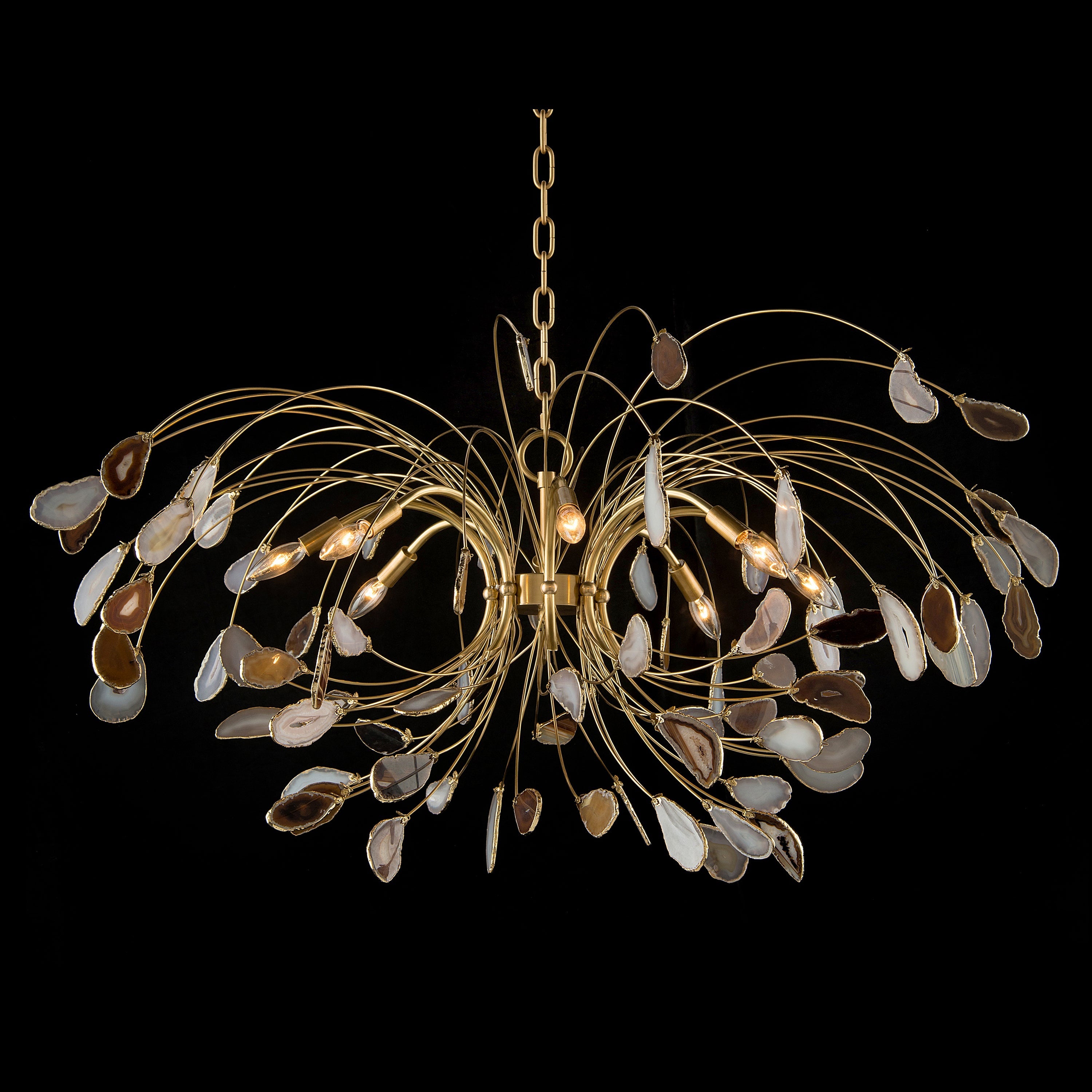 Agate And Brass Eight-Light Chandelier | John Richard - AJC-9093