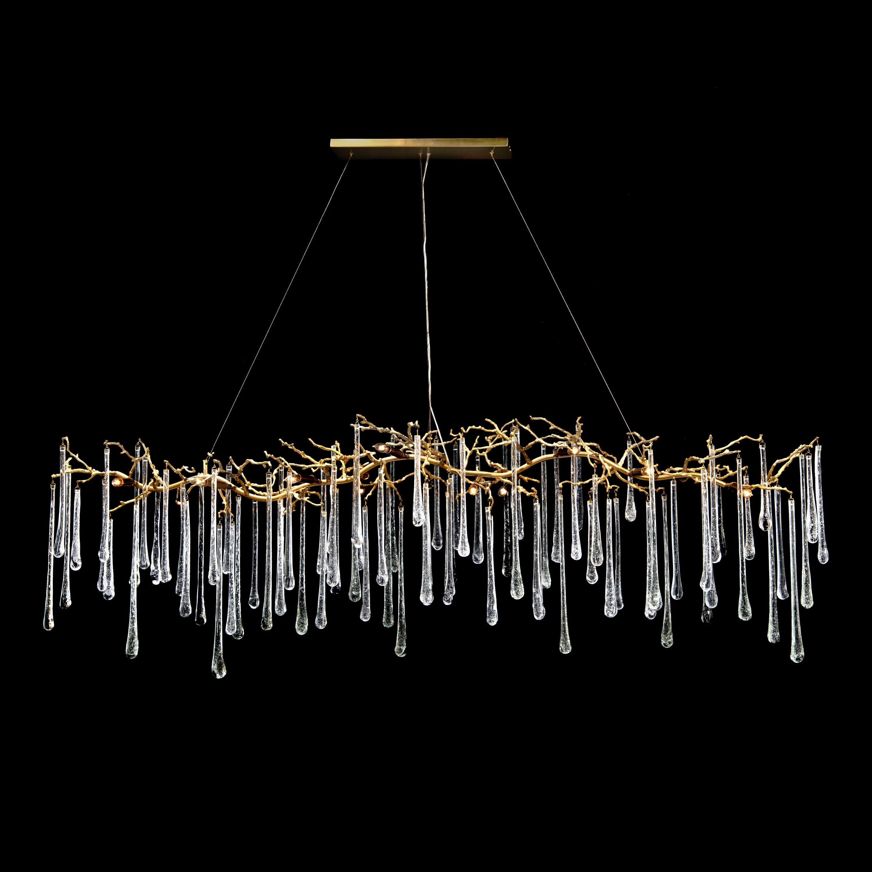Glass Teardrop Fourteen-Light Horizontal Chandelier | John Richard - AJC-9105