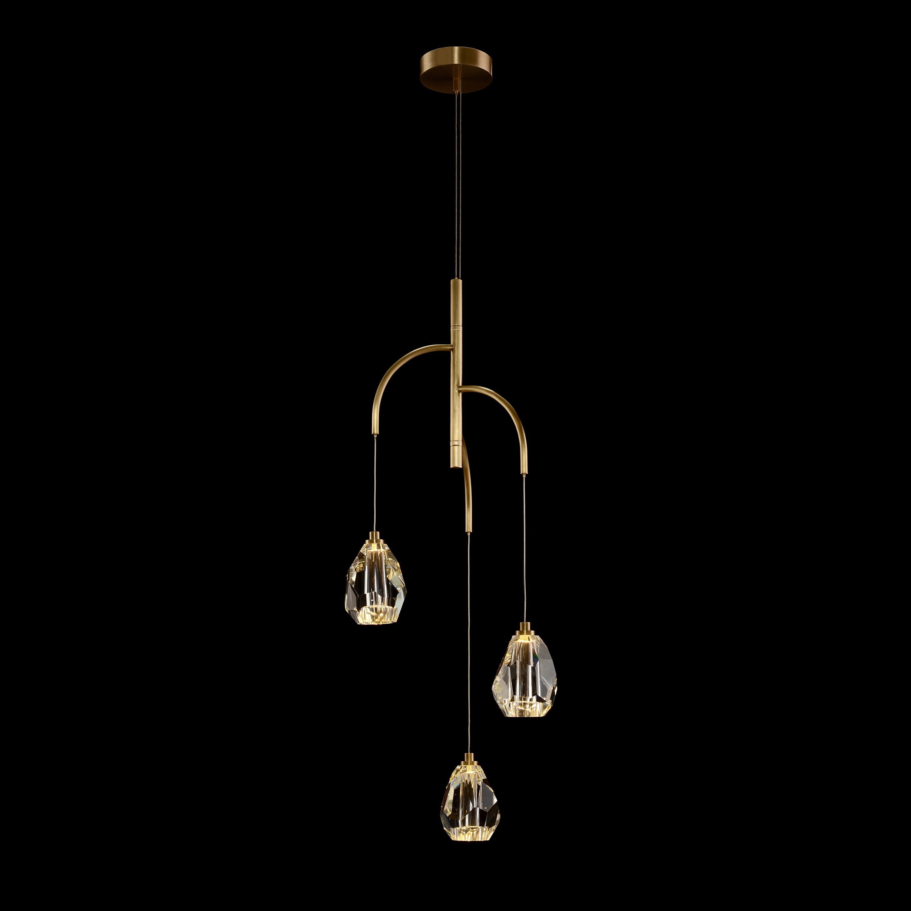 Faceted Chunk Crystal Three-Light Chandelier | John Richard - AJC-9137