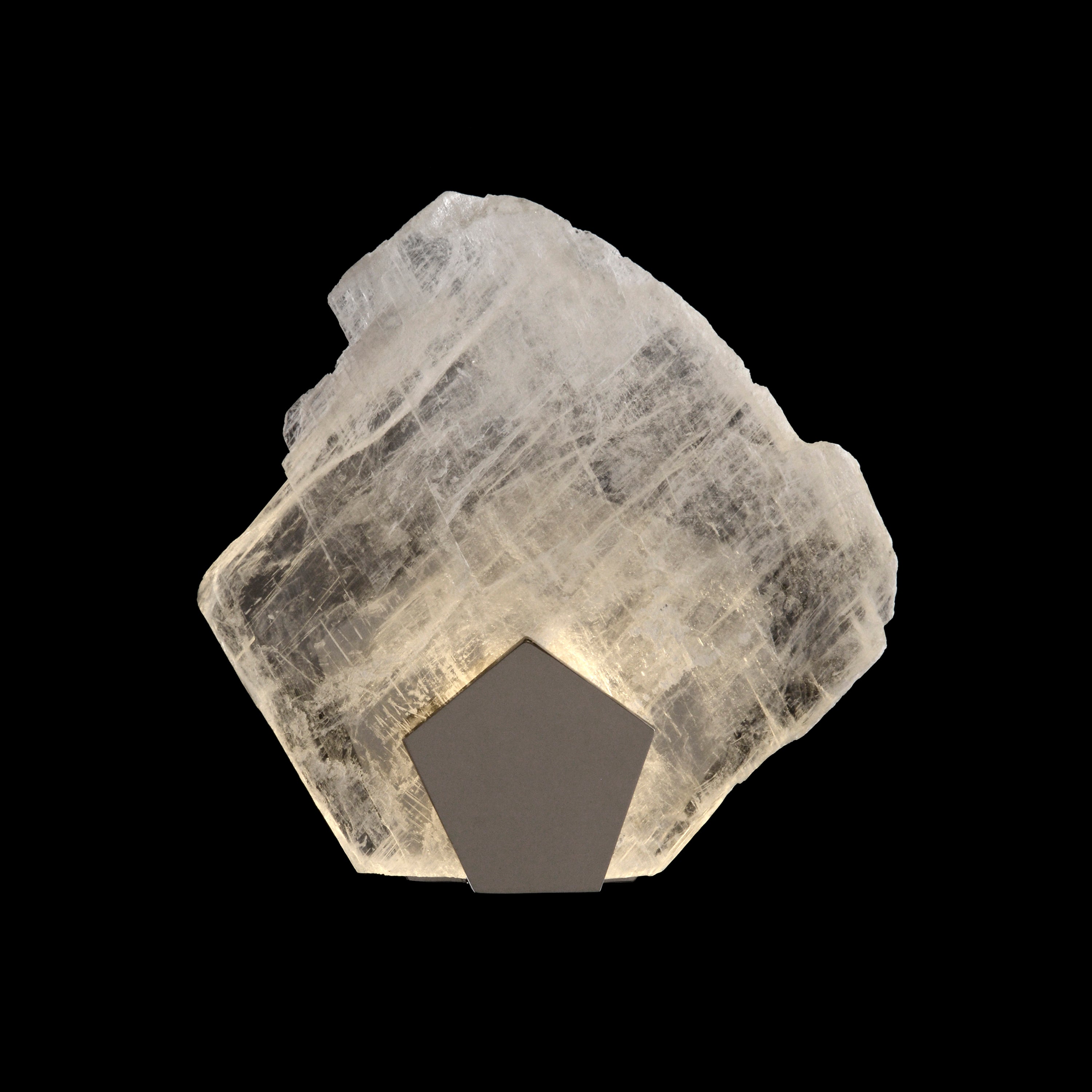 Moonlight Sonata: Selenite Pane Single-Light Wall Sconce In Polished Stainless Steel Finish | John Richard - AJC-9189