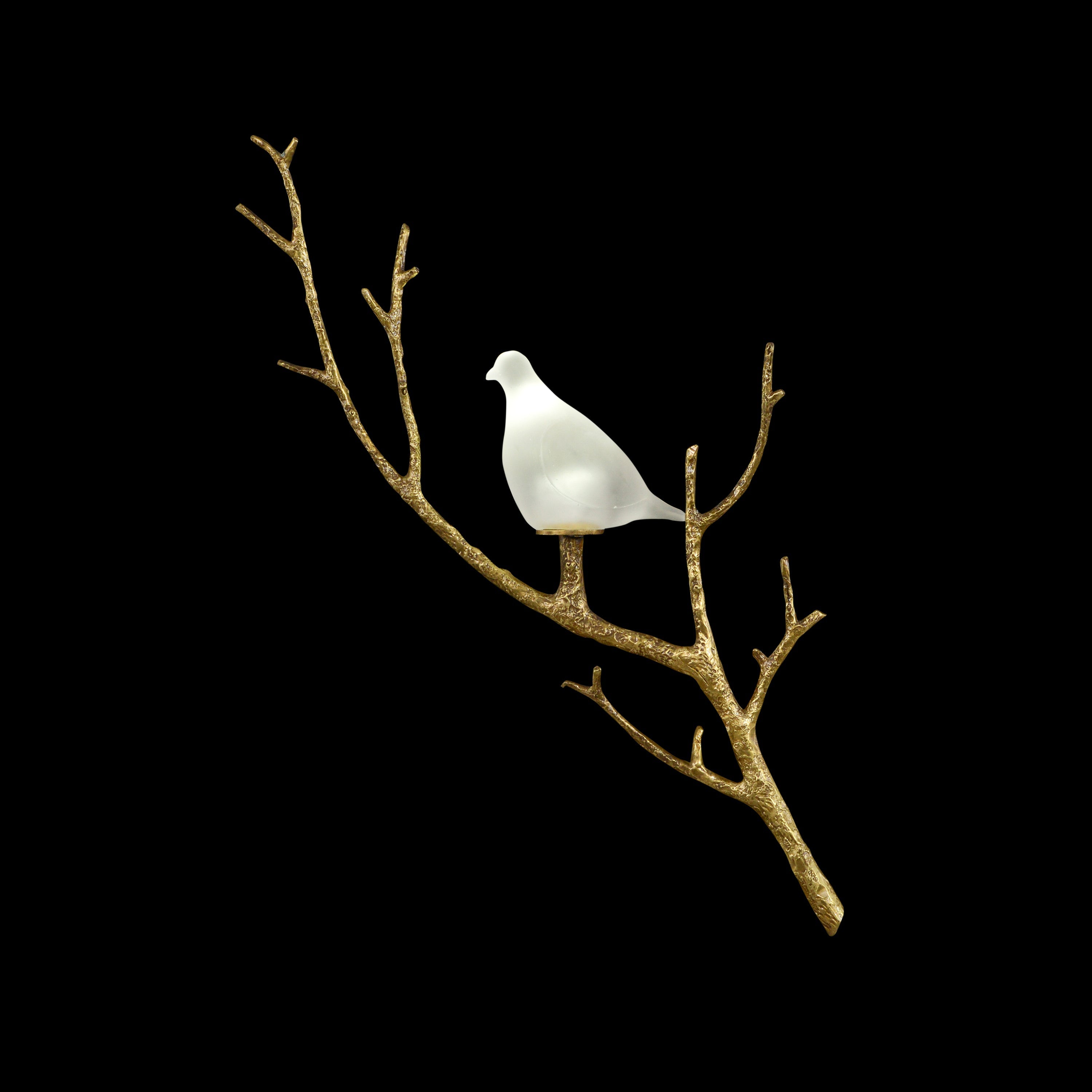 White Lazurite Dove and Brass Wall Sconce I | John Richard - AJC-9270