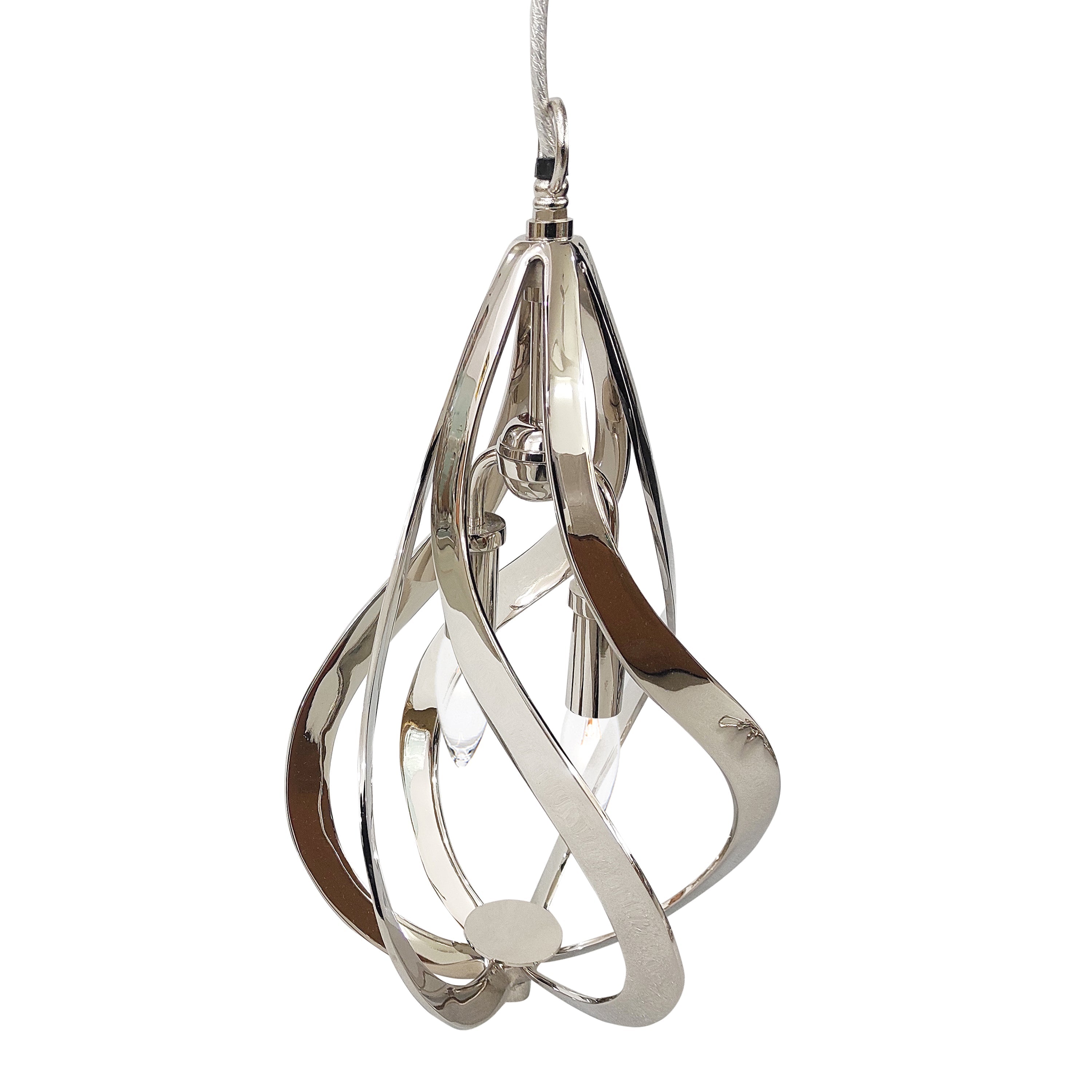 Ribbons of Polished Nickel Two-Light Pendant | John Richard - AJC-9302