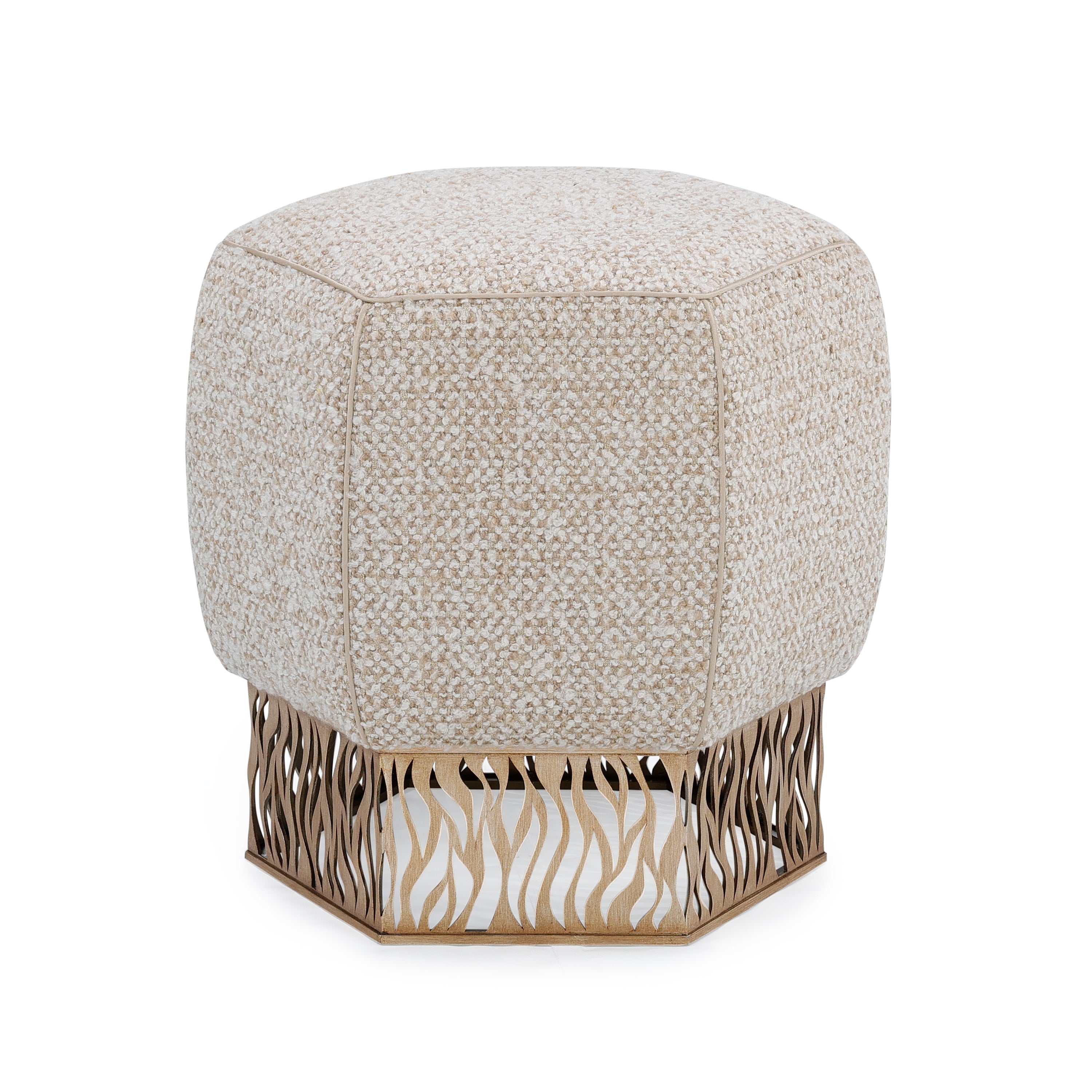 Honeycomb Ottoman, Gold - 5020 | John Richard - AMF-1809V229-5020-AS