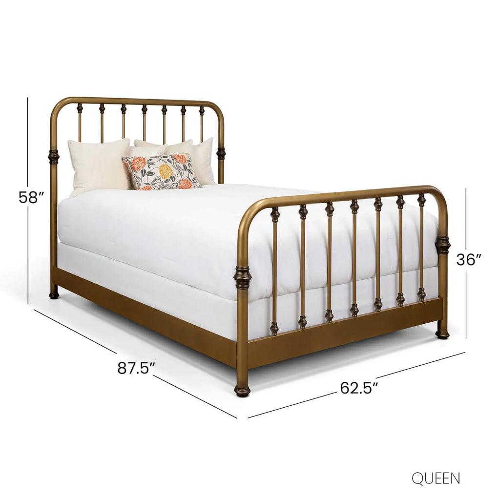 Artem 1300 queen CBMPF AgedBrass finish dimensions